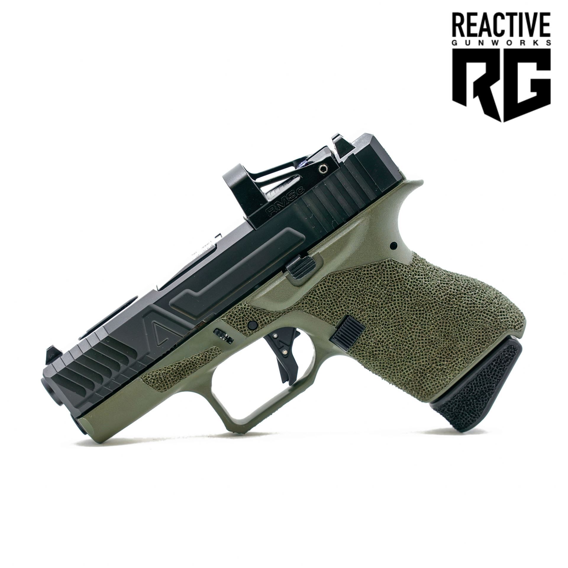 Agency Arms 43 Green Frame Red Dot Reactive Gunworks